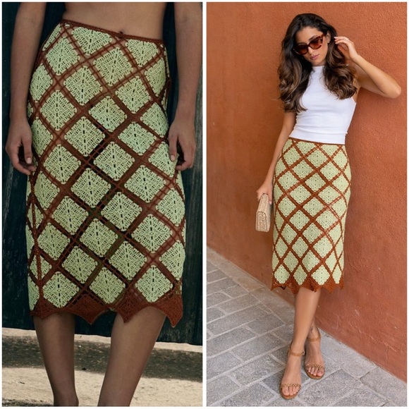 ZARA CROCHET MIDI SKIRT